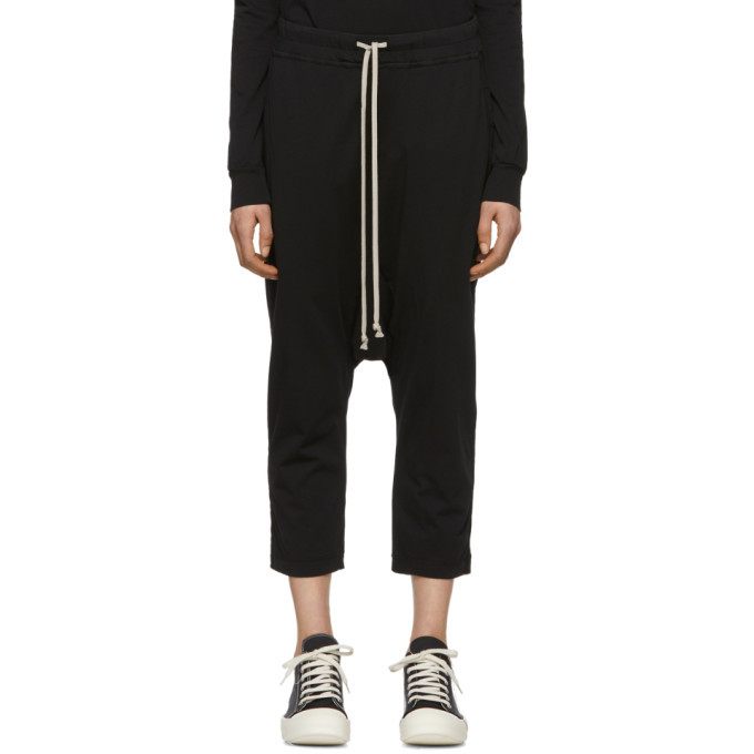 Rick Owens Drkshdw Black Drawstring Cropped Lounge Pants Rick