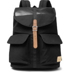 Herschel Supply Co - Dawson Leather-Trimmed Waxed Cotton-Canvas Backpack - Black