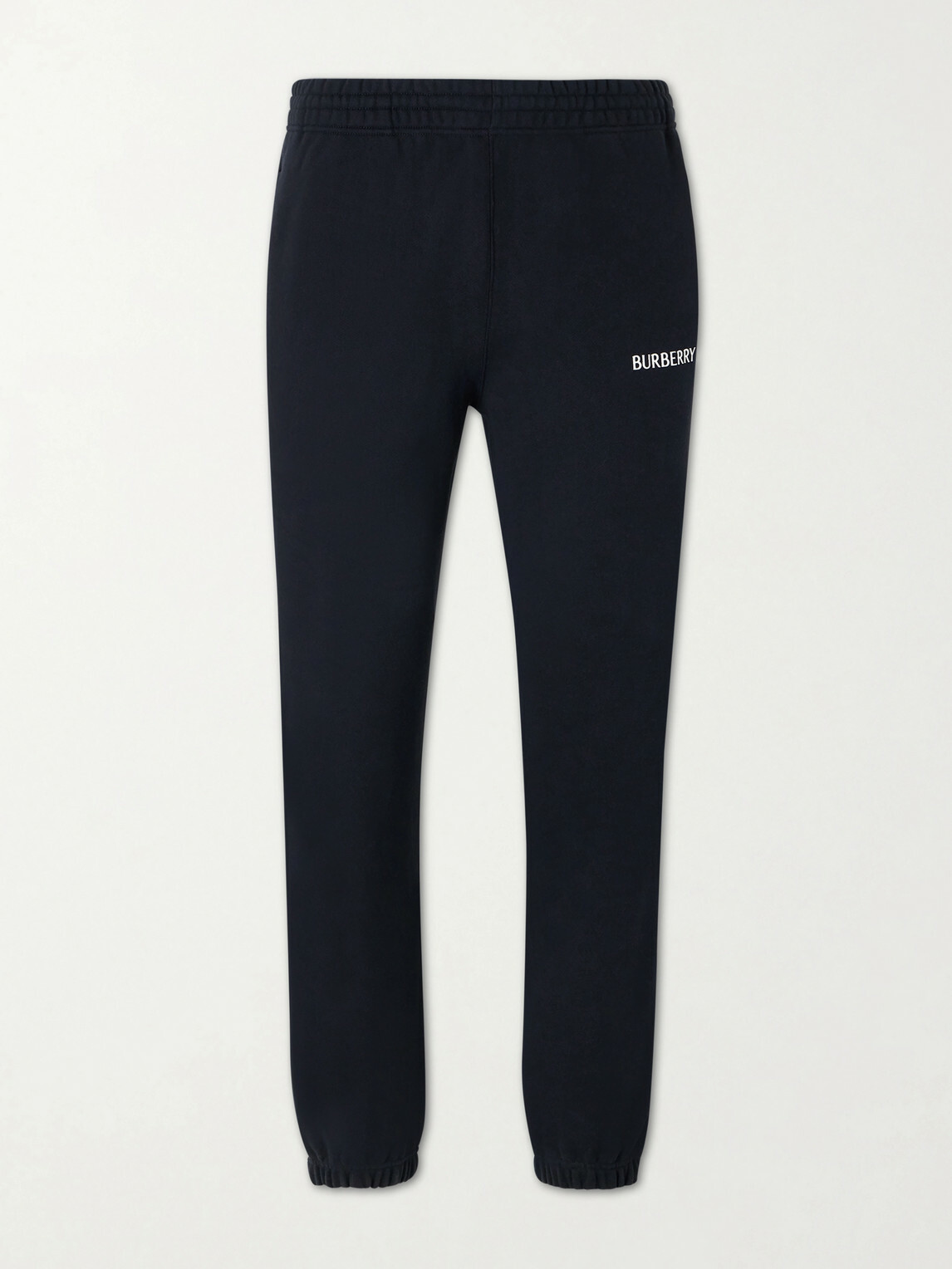 Burberry - Tapered Logo-Print Cotton-Jersey Sweatpants - Black