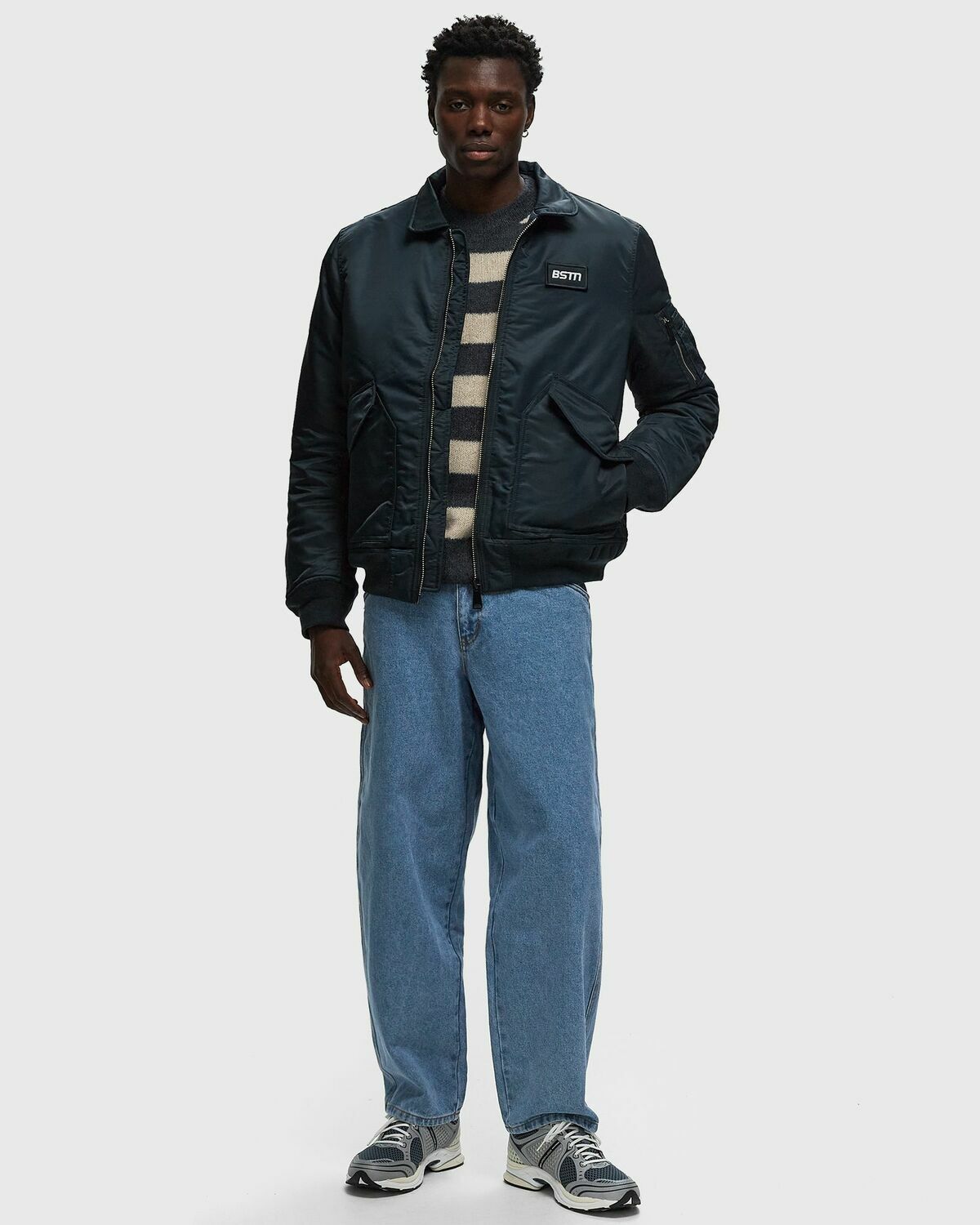 Schott Nyc X Bstn 210100 Rs Jacket Blue Bomber Jackets