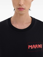 Marni Black Logo Patch Cotton T-Shirt