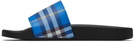 Burberry Blue & Black Check Pool Slides