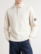 C.P. Company - Logo-Appliquéd Cotton Half-Zip Sweater - Neutrals
