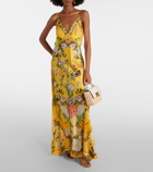 Camilla Floral silk satin slip dress