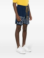 RHUDE Blue Logo-Print Shorts