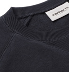 Carhartt WIP - Chase Logo-Embroidered Fleece-Back Cotton-Blend Jersey Sweatshirt - Men - Navy