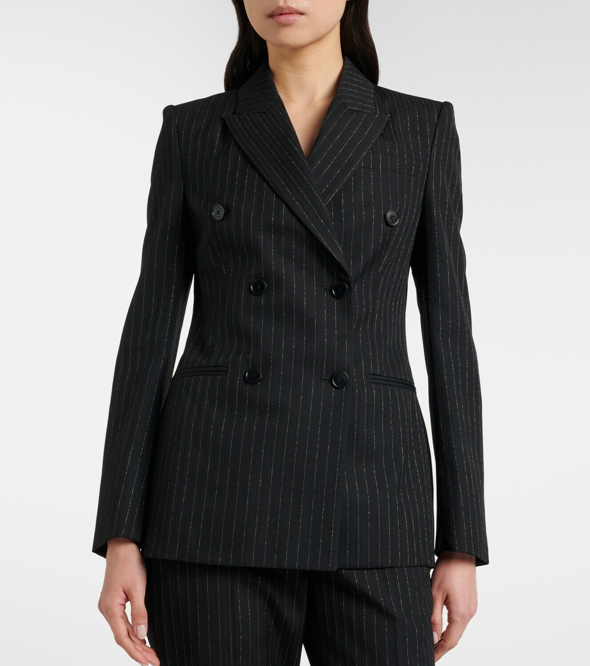 McQueen Pinstripe double-breasted wool blazer
