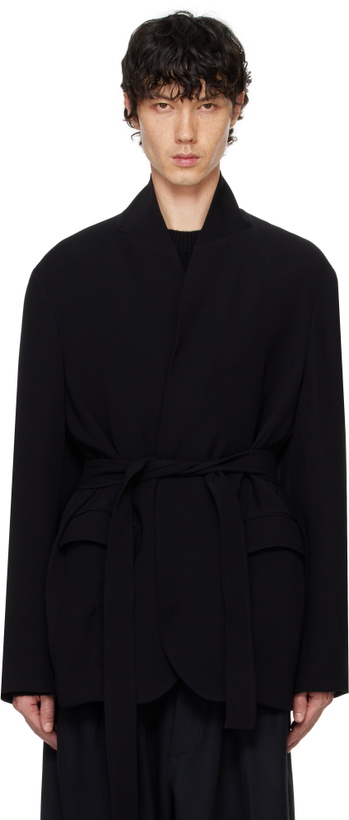 Photo: RAINMAKER KYOTO Black Stand Up Shawl Collar Blazer