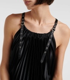 Noir Kei Ninomiya Pleated faux leather minidress