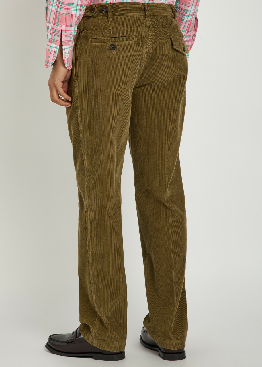 Drake's Tapered-leg Corduroy Trousers Khaki