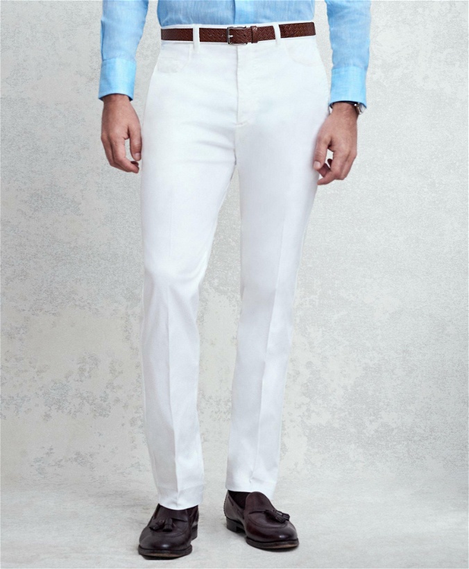 Photo: Brooks Brothers Men's Golden Fleece Five-Pocket Trousers | White