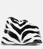 The Attico - Midnight zebra-print leather clutch