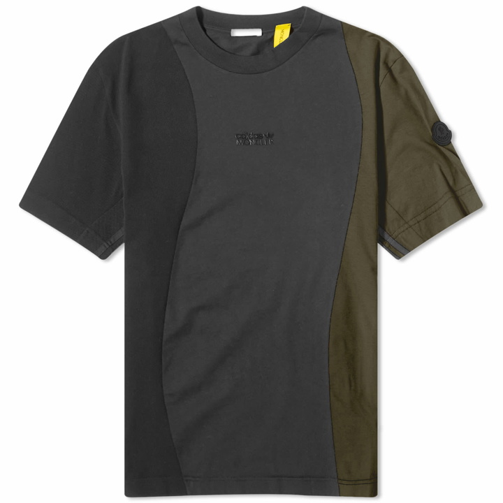 Photo: Moncler Men's x adidas Originals Panel T-Shirt in Black/Olive