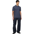 BOSS Navy Regular-Fit Honeycomb-Structured Cotton Pique Polo