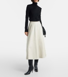Róhe Scarf-detail wool jersey top