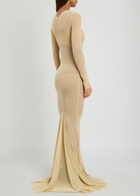Rick Owens Temple Panelled Stretch-tulle Gown Sand