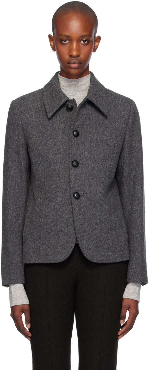 UMBER POSTPAST Gray Wool Four-Button Jacket