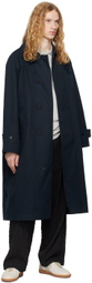 DOCUMENT Gray Wool Cotton Tucked Easy Trousers