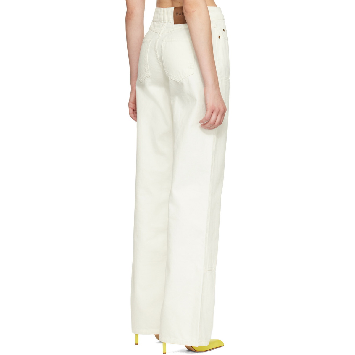BALMAIN Off-White Loose-Fit Denim Jeans