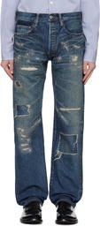 Junya Watanabe Blue Distressed Jeans