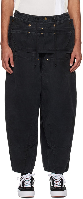 Photo: NEEDLES Black H.D. Apron Trousers