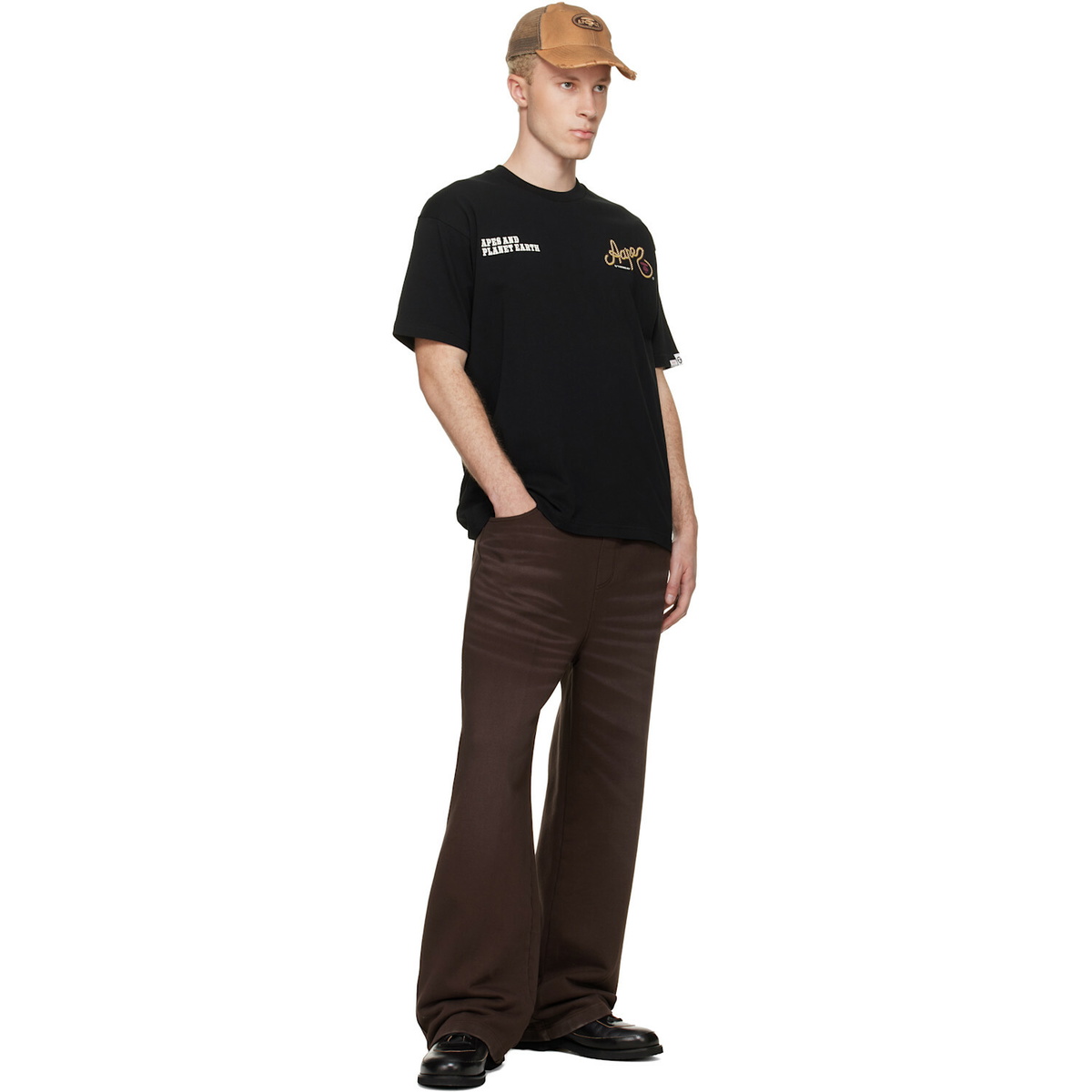 AAPE by A Bathing Ape Black 'AAPE' Theme Main T-shirt