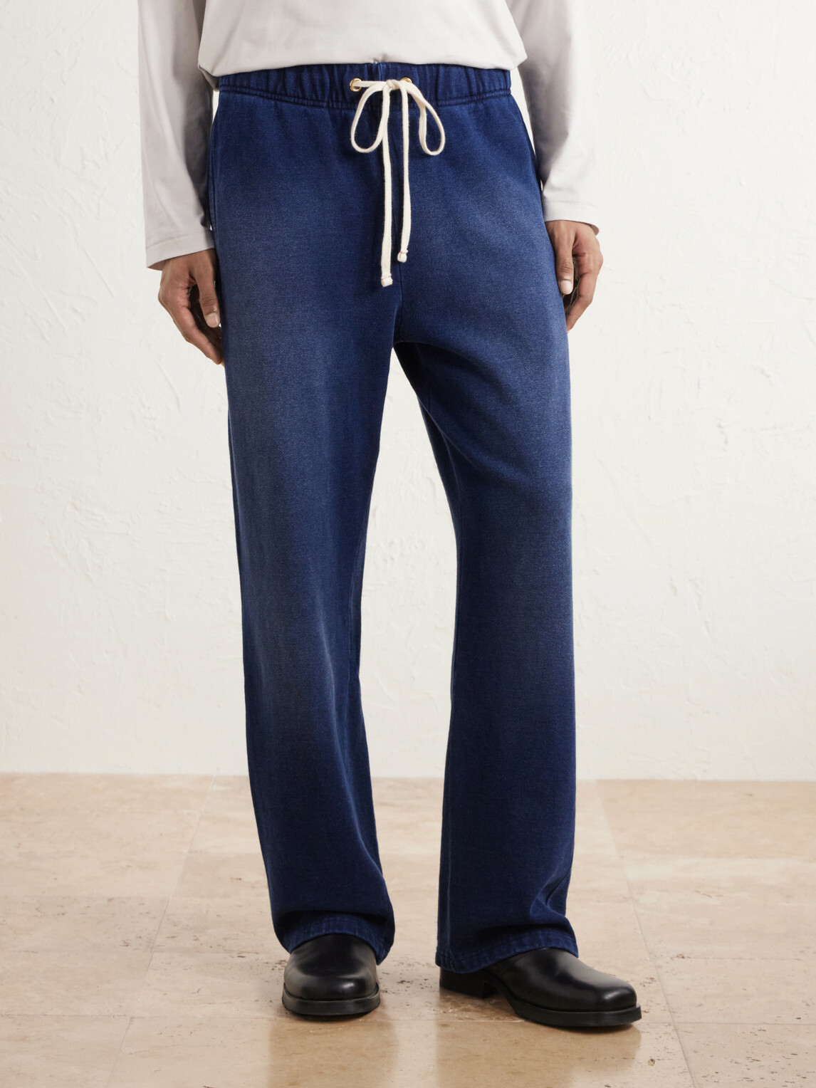 Les Tien - Straight-Leg Cotton-Fleece Sweatpants - Blue