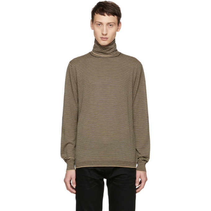 Photo: John Elliott Black and Gold Striped Turtleneck