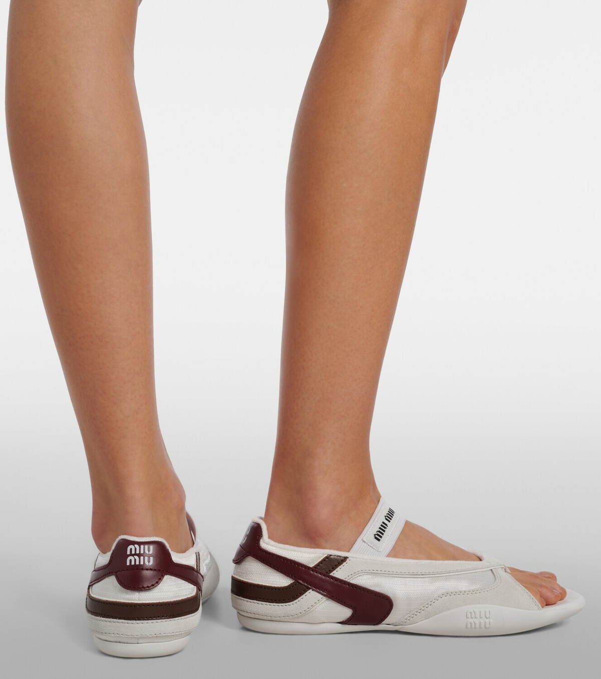 Miu Miu Gymnasium leather-trimmed thong sandals