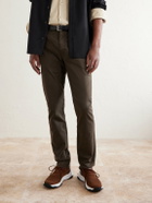 Berluti - Shadow Leather-Trimmed Stretch-Knit Sneakers - Brown