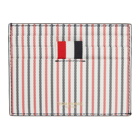 Thom Browne White Double Sided 3-D Seersucker Card Holder