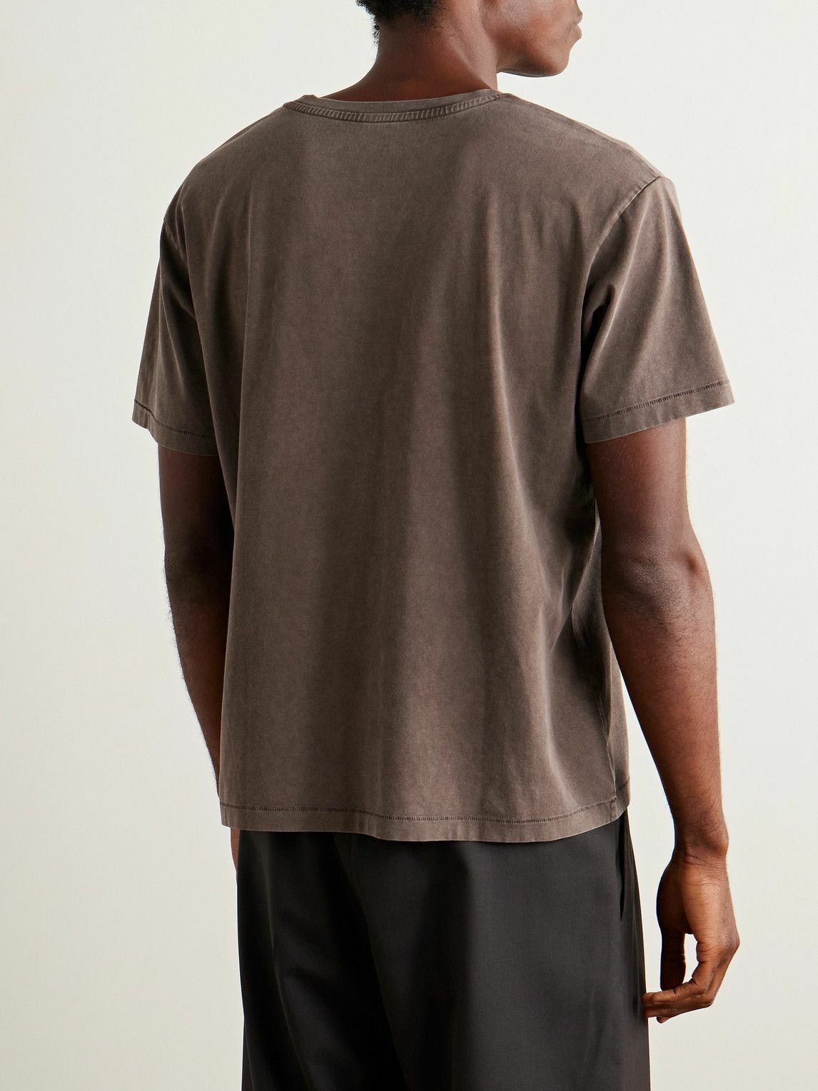 mfpen - New Garment-Dyed Brushed Organic Cotton-Jersey T-Shirt - Brown