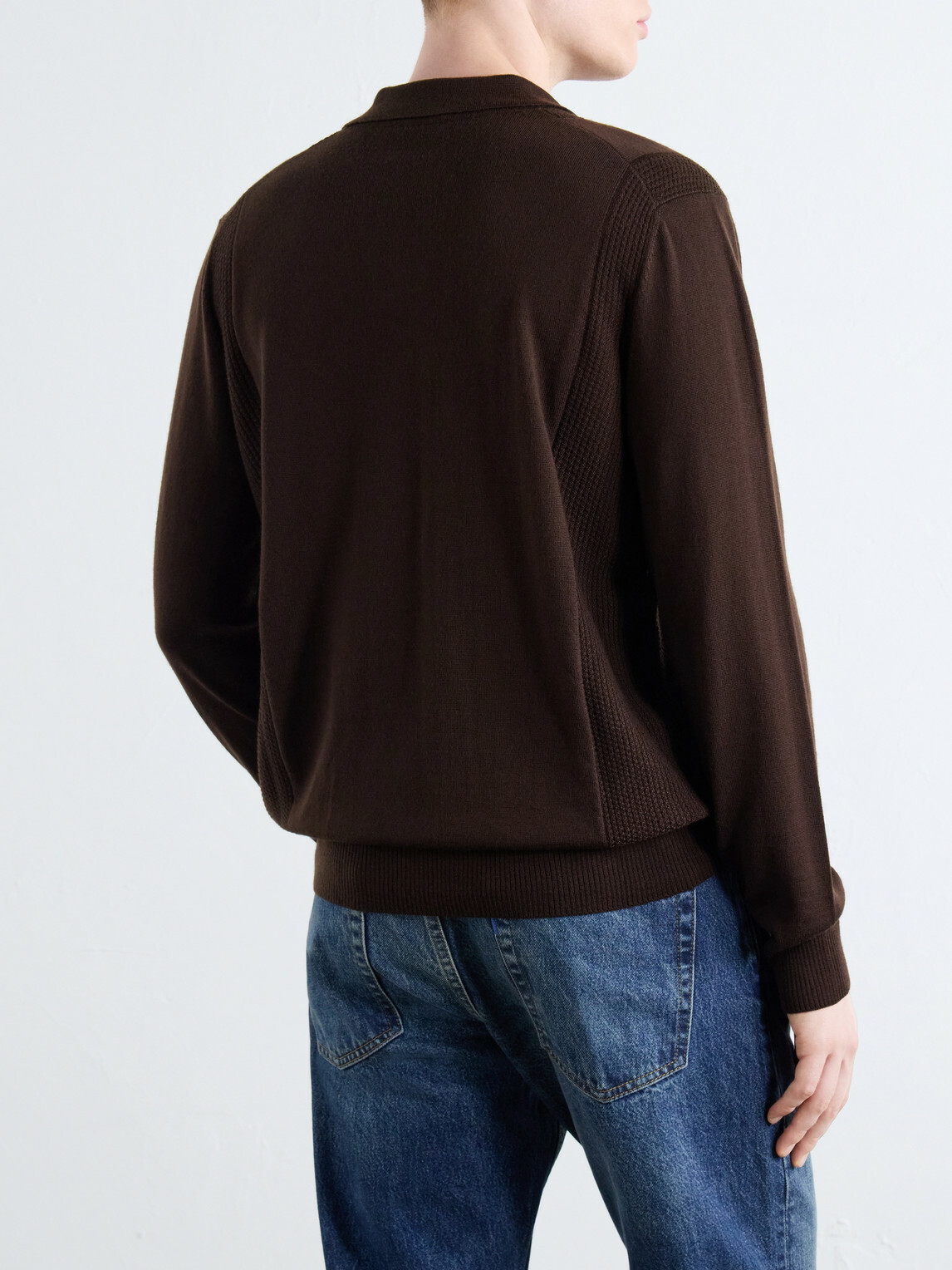Altea - Virgin Wool Polo Sweater - Brown