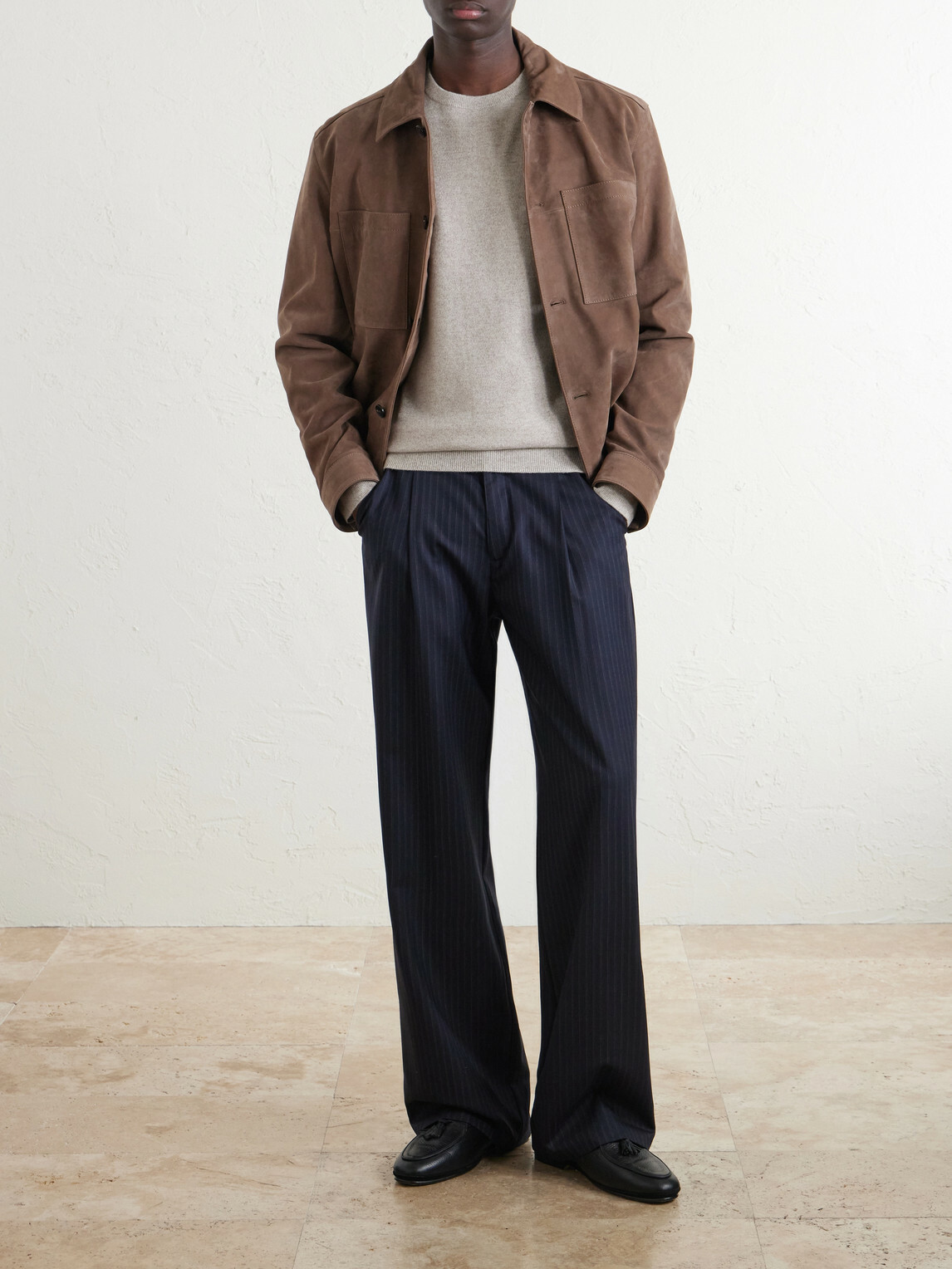 N.PEAL - Oxford Cashmere Sweater - Brown