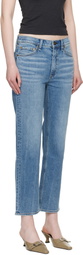 rag & bone Blue Straight Harlow Mid Rise Ankle Jeans