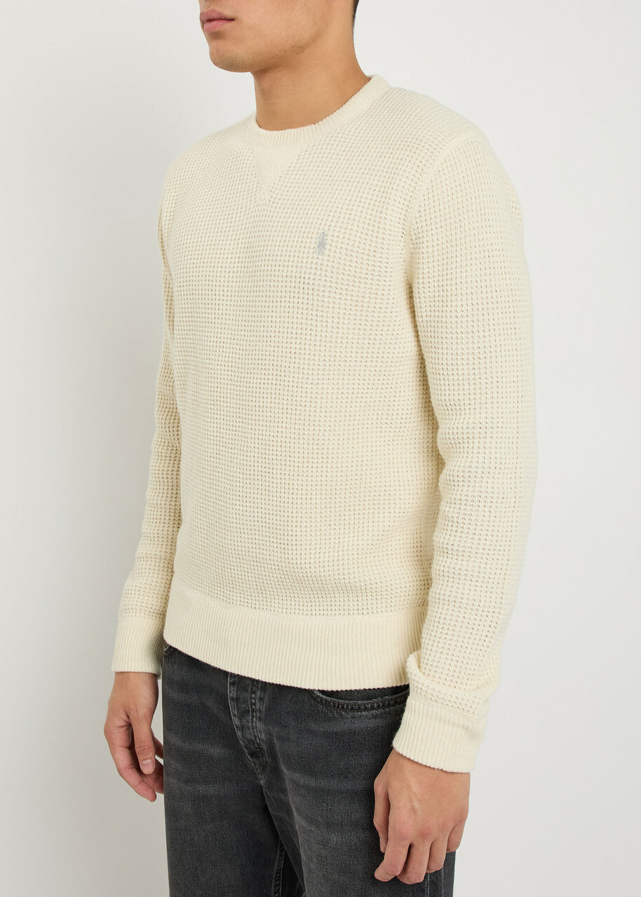Polo Ralph Lauren Waffle-knit Wool-blend Jumper Cream