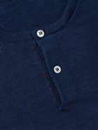 Anderson & Sheppard - Linen Henley T-Shirt - Blue