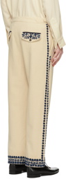 Bode Off-White & Navy Caracalla Vine Trousers