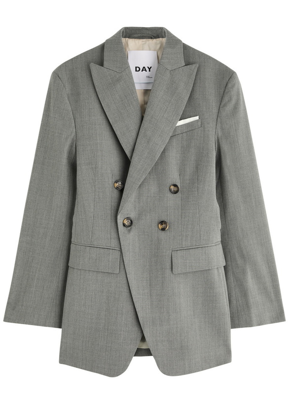 Photo: Day Birger ET Mikkelsen Elenora Double-breasted Woven Blazer Grey