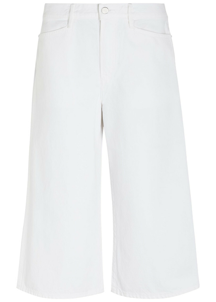 Agolde X Maria Mcmanus Wide-leg Denim Shorts White