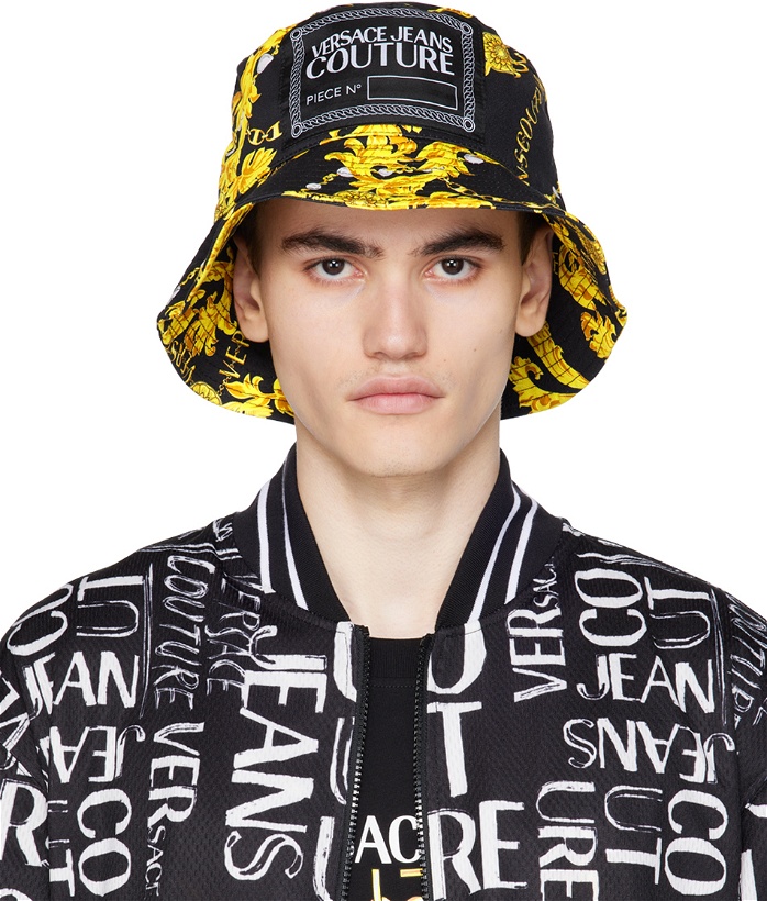 Photo: Versace Jeans Couture Black & Yellow Printed Chain Bucket Hat