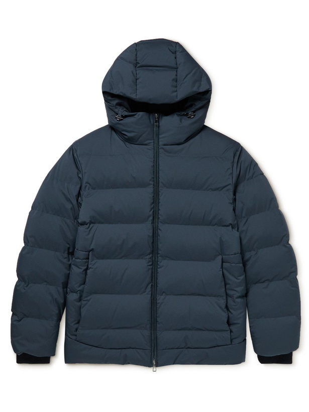 Photo: Loro Piana - Fillmore Slim-Fit Quilted Storm System Shell Hooded Down Jacket - Blue