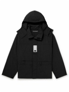 Acne Studios - Olen Appliquéd Crinkled-Shell Hooded Jacket - Black