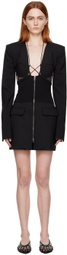 Nensi Dojaka Black Hybrid Jacket Minidress