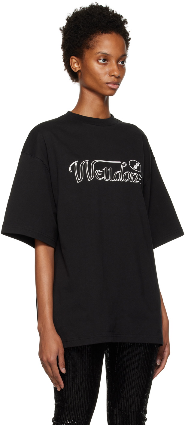 We11done Black Cursive T-Shirt We11done