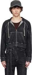Ottolinger Black Multiline Denim Jacket