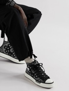 AMIRI - Leather-Trimmed Paisley-Print Canvas High-Top Sneakers - Black