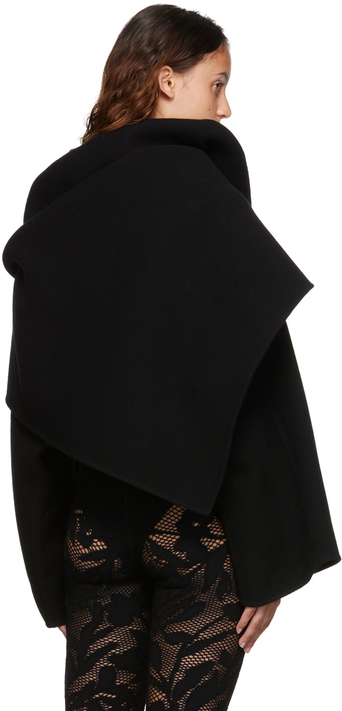 ALAÏA Black Gathered Coat