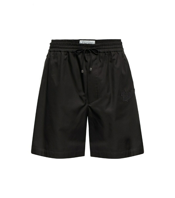 Photo: Valentino Logo cotton twill shorts