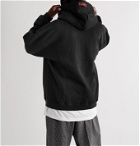 Vetements - Oversized Printed Fleece-Back Cotton-Blend Jersey Hoodie - Black